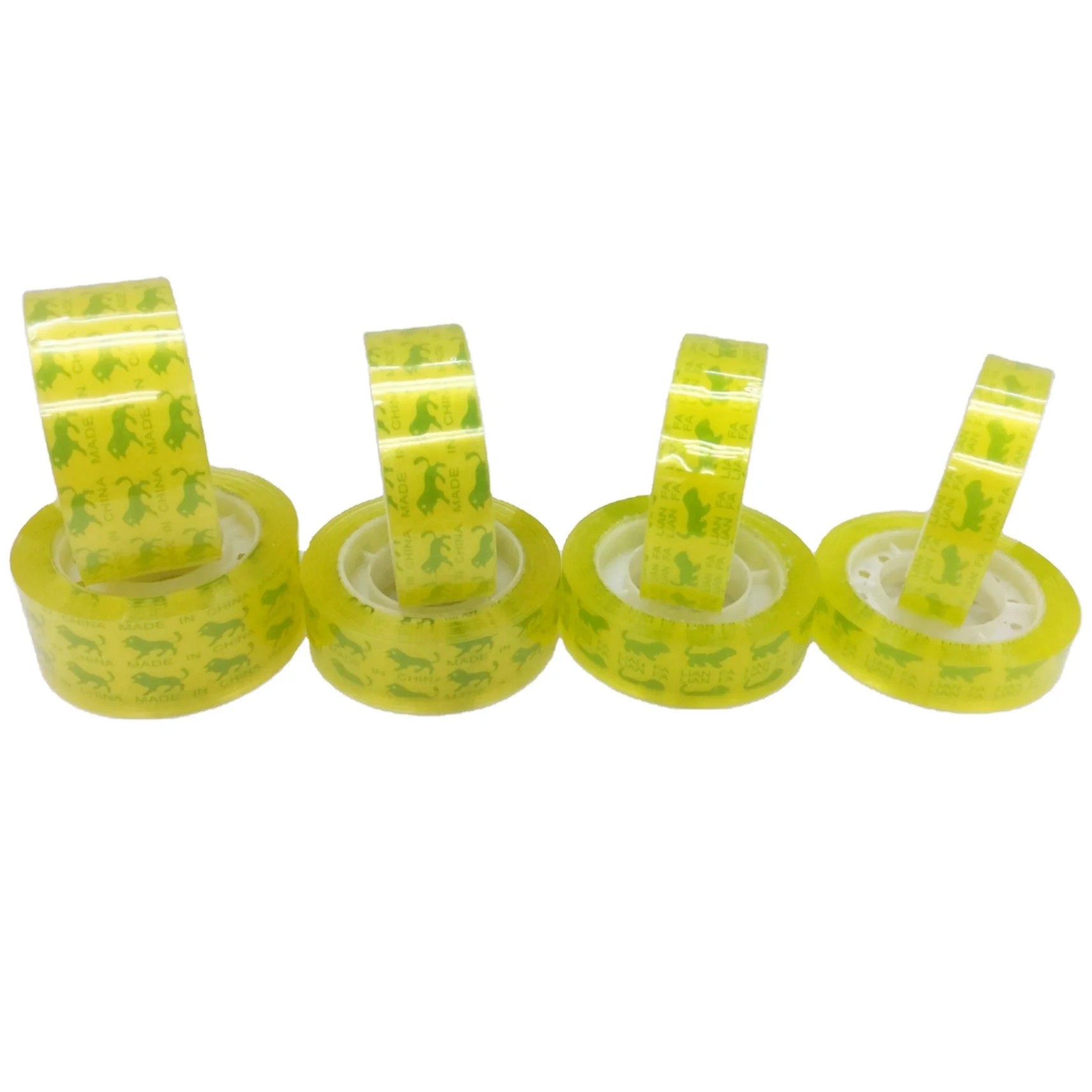 Горячая Распродажа из Индии, 18 мм, желтоватая клейкая лента для студентов, супер липкая Лента bopp, канцелярская лента, хорошо адгезирующая упаковочная лента с цветком