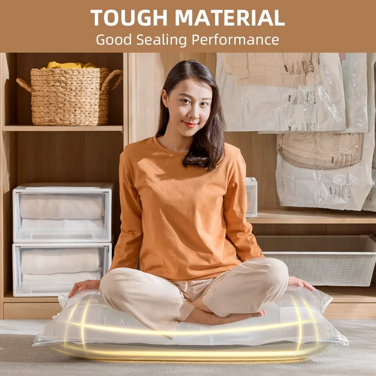 Garment Hanging Bag and Garment Compression Bag Custom Printed Vacuum Seal Household Storage Bags for Clothing