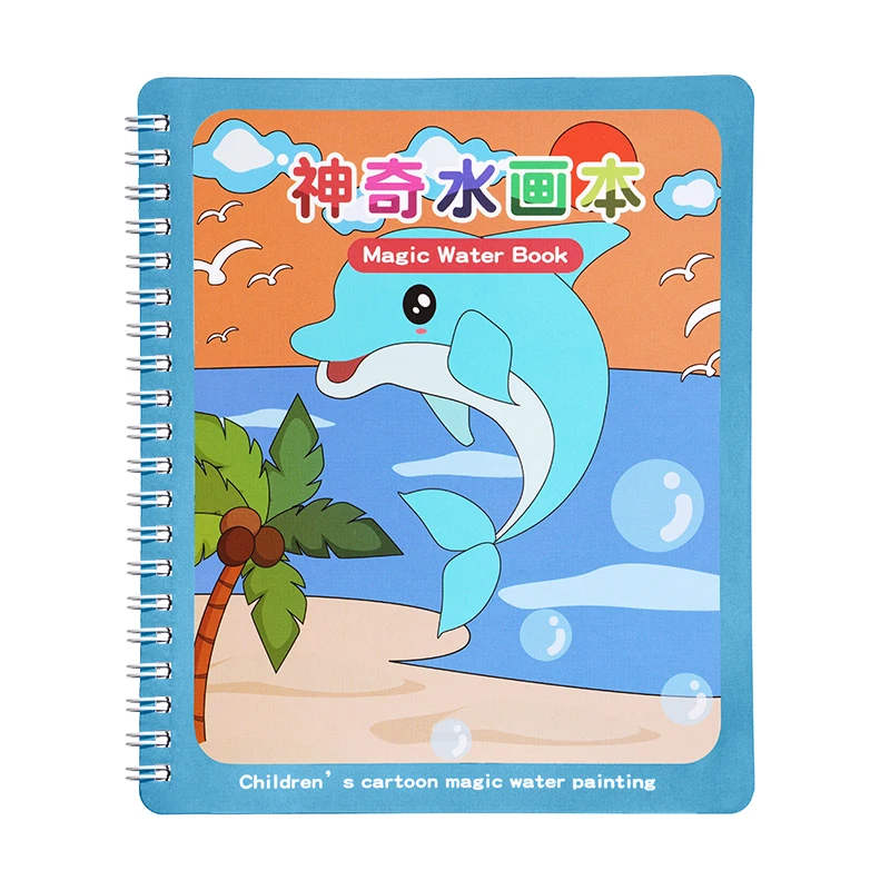 Magical Book Water Coloring Books Drawing Cartoons Books with Doodle Pen Painting Board Gift for Kids Early Education Toys