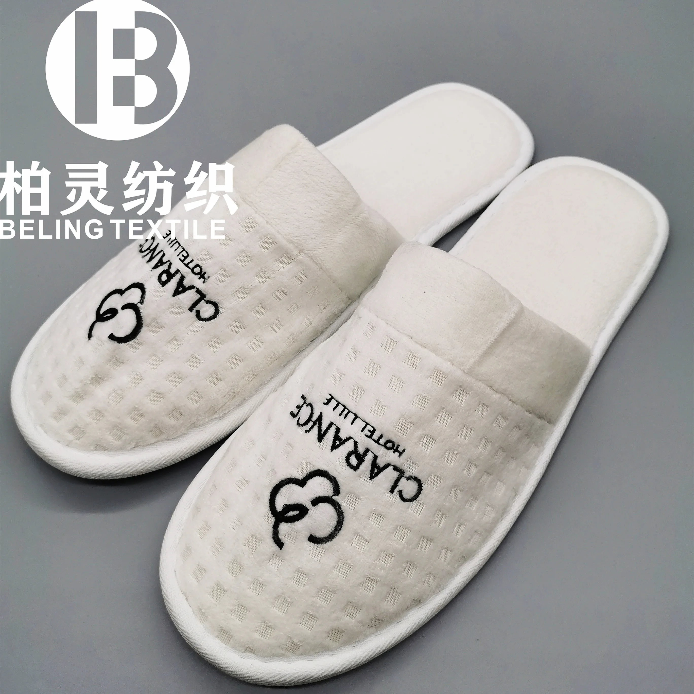 Plastic Dot anti-slip slippers Small check Waffle Disposable Hotel  Slippers Custom Logo Slippers