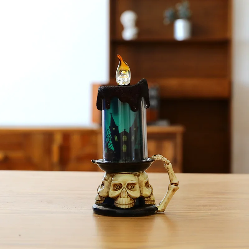 Festival Decorative Light Pumpkin Skull Candles Lamp LED Ghost Hand Candle Lamp Ghost Halloween Decoration Prop