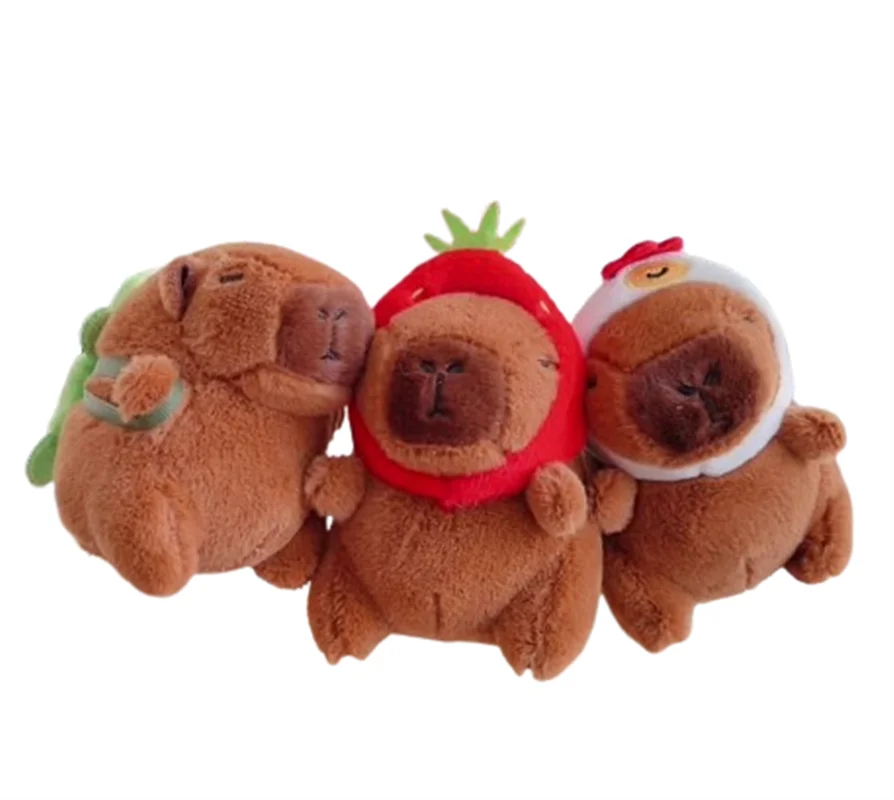 Hot Sell Stuffed Plush Animal Mouse Key Ring Car Pendant grabbing machine Doll Cute Capibala Rat chain
