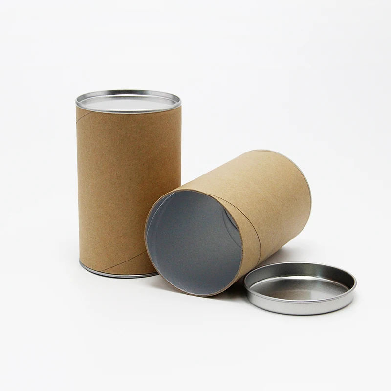 
OEM Several Flavor Homemade Food Packaging Tube Printing Sticker Cylinder Kraft Can 