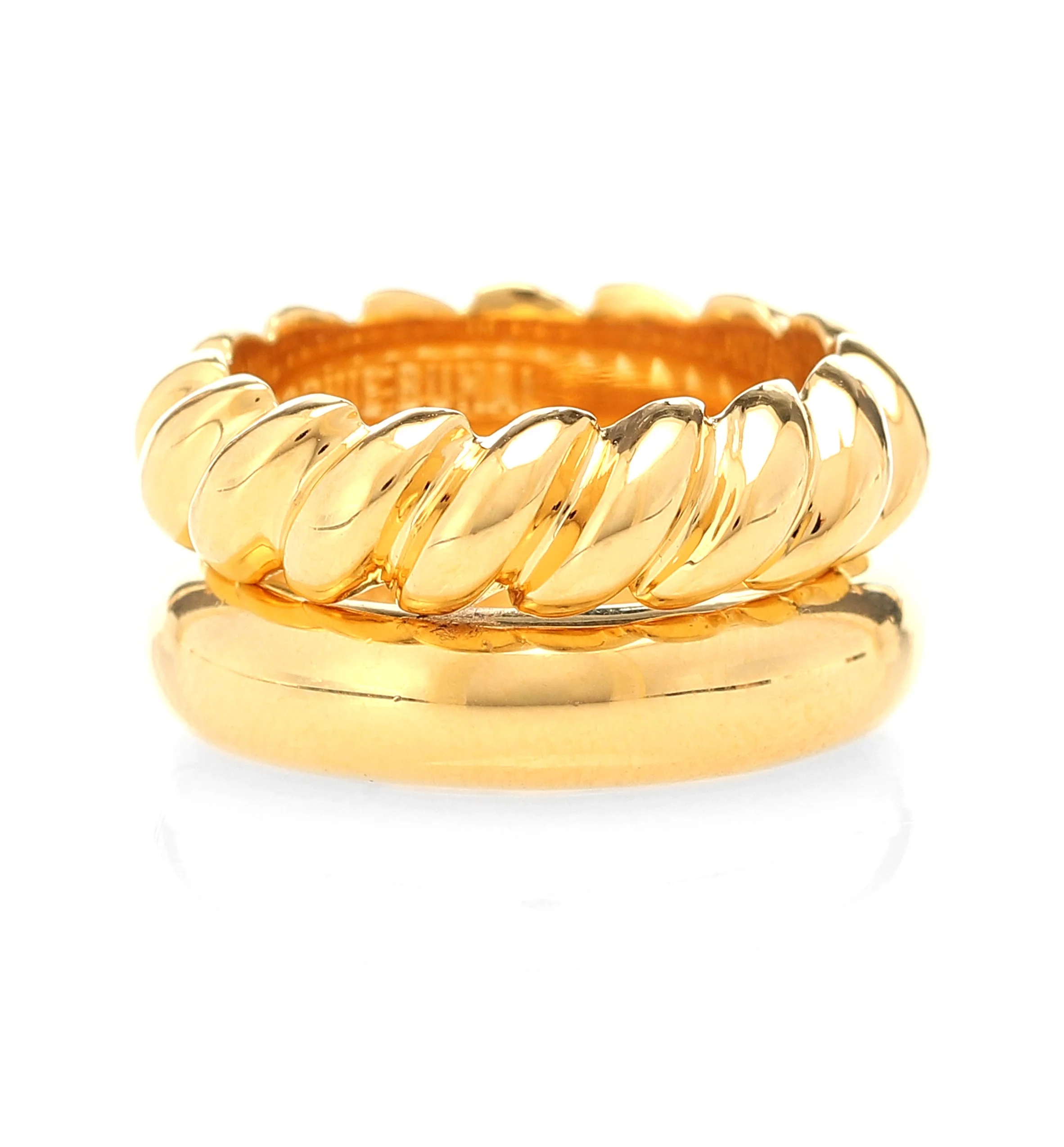 Milskye wholesale fine jewelry 18k gold plated 925 sterling silver stacked rope gold vermeil rings