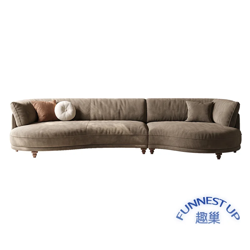 French Elsa Velvet Fabric sofa designs bed sofa furniture modern 3 or 4 seats Italian minimalist curved lunar new model sofa