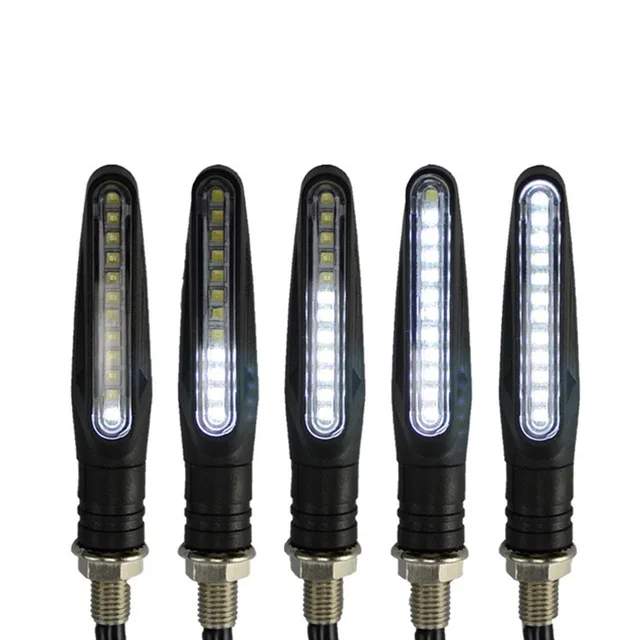 12 LED Motorcycle Turn Signal Lights Bendable Flashing Motorbike Indicator Blinker Moto Tail Lights Signal Lamp Accessories