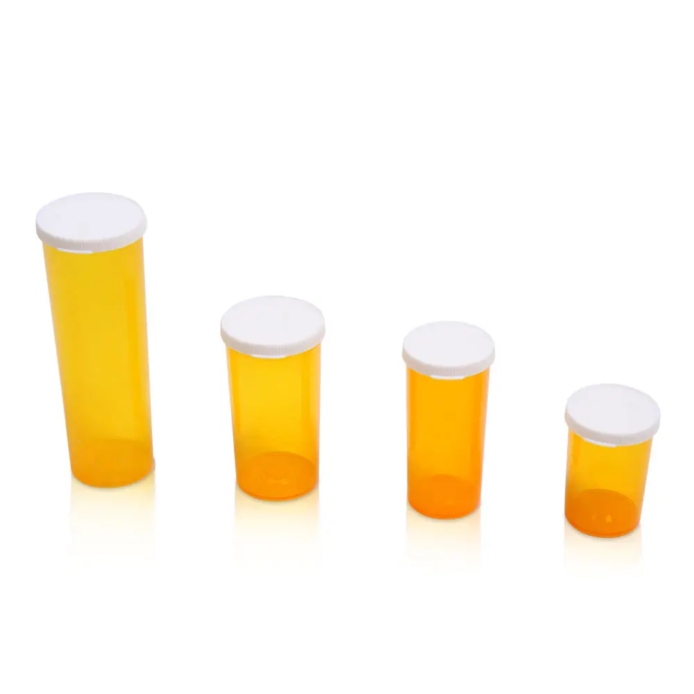 60 Dram Orange Plastic Pill Bottle Prescription Vials Container With Snap Caps Vials