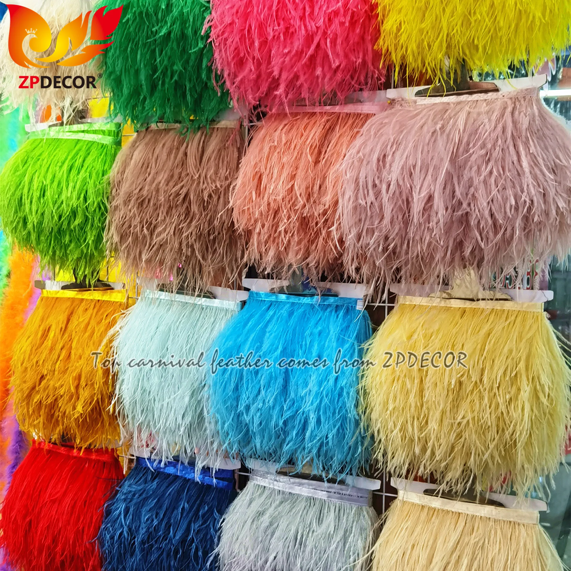  ZPDECOR в наличии оптовая продажа 10-15 см белые и окрашенные страусиные перья отделка для модного свадебного