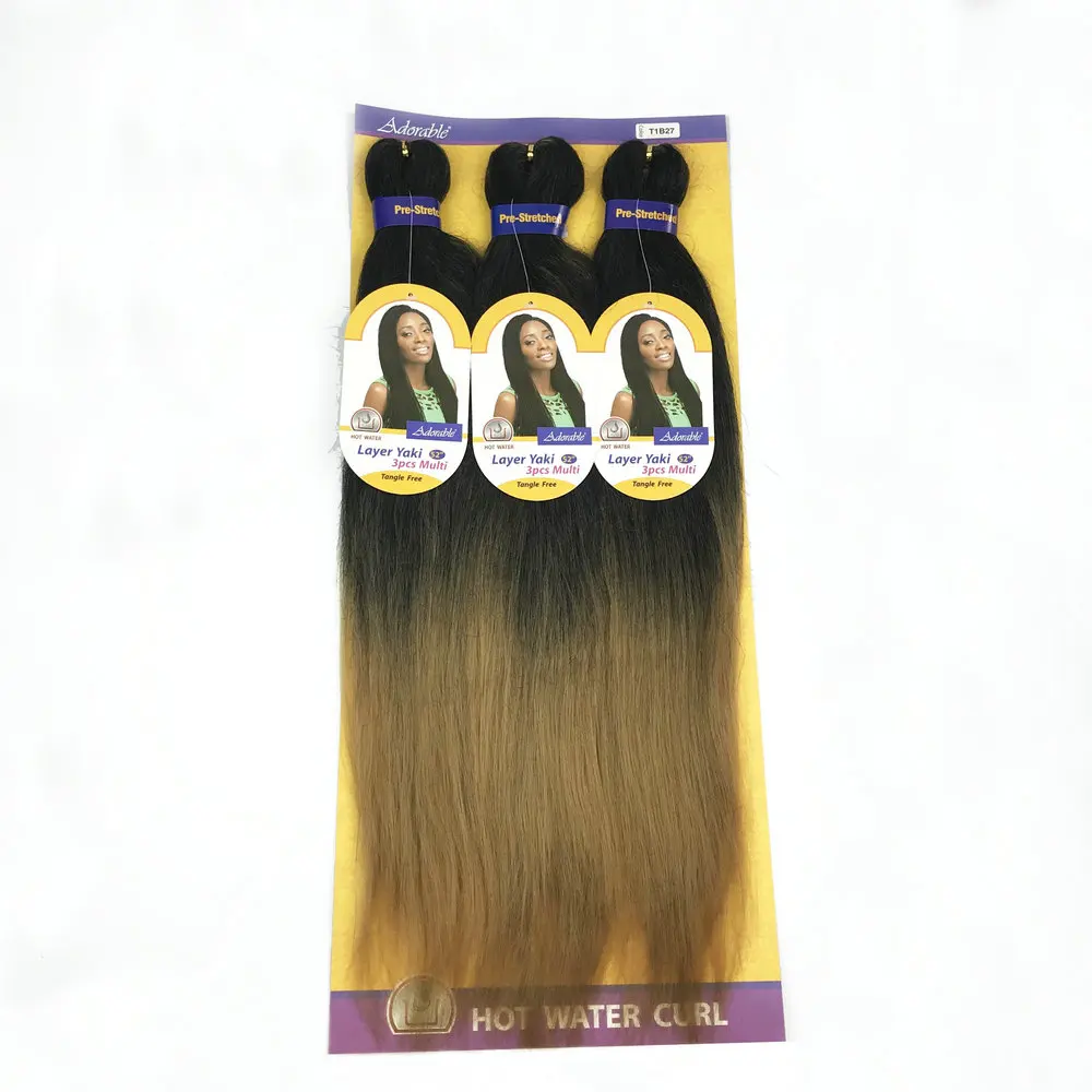 Ombre color Korean fiber Yaki braiding hair wholesale pre-stretched EZ braid