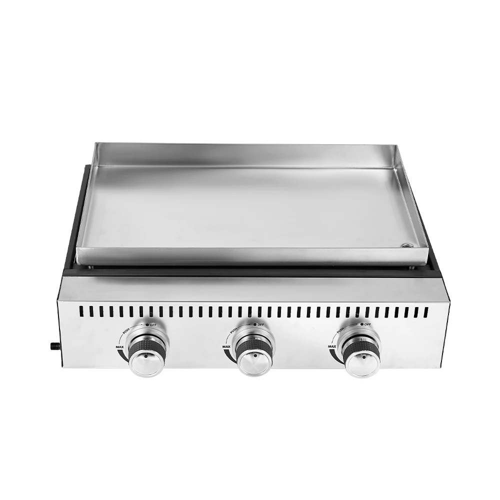 Stainless Steel Griddle Grill 3 Burner Portable Gas Stove BARBECUE Gas Griddle Plancha Grill