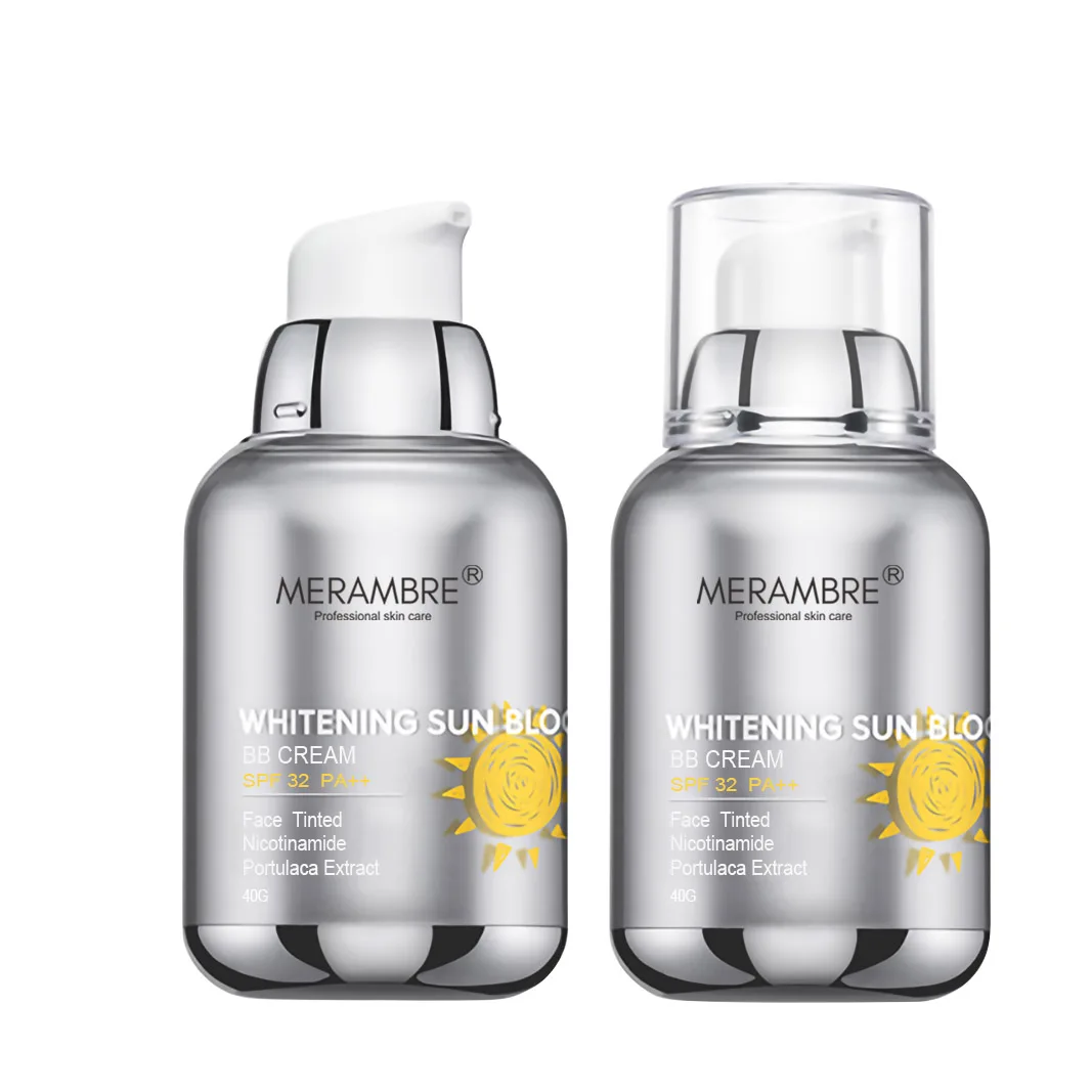 OEM ODM Private Label Light Texture Youthful Niacinamide Whitening Sun Protection SPF 32 PA++ Sunscreen Face BB Cream Sunblock