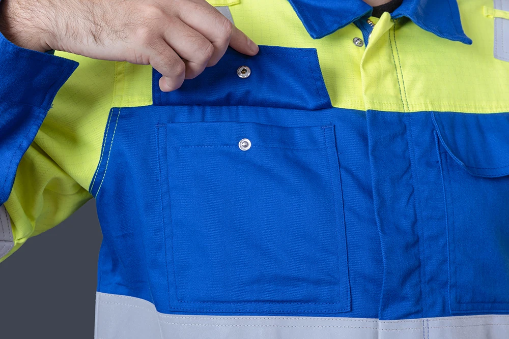 Огнестойкая флуоресцентная рабочая одежда Hivis с логотипом устойчивая к маслу и газу арамидная огнестойкая защитная Рабочая куртка