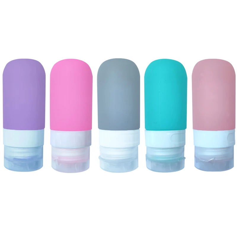 Leafree Bpa- free Tsa Approved Refillable Cosmetic Hand Size Tube Silicone Travel Empty Bottle with Accessaries Travel Kit