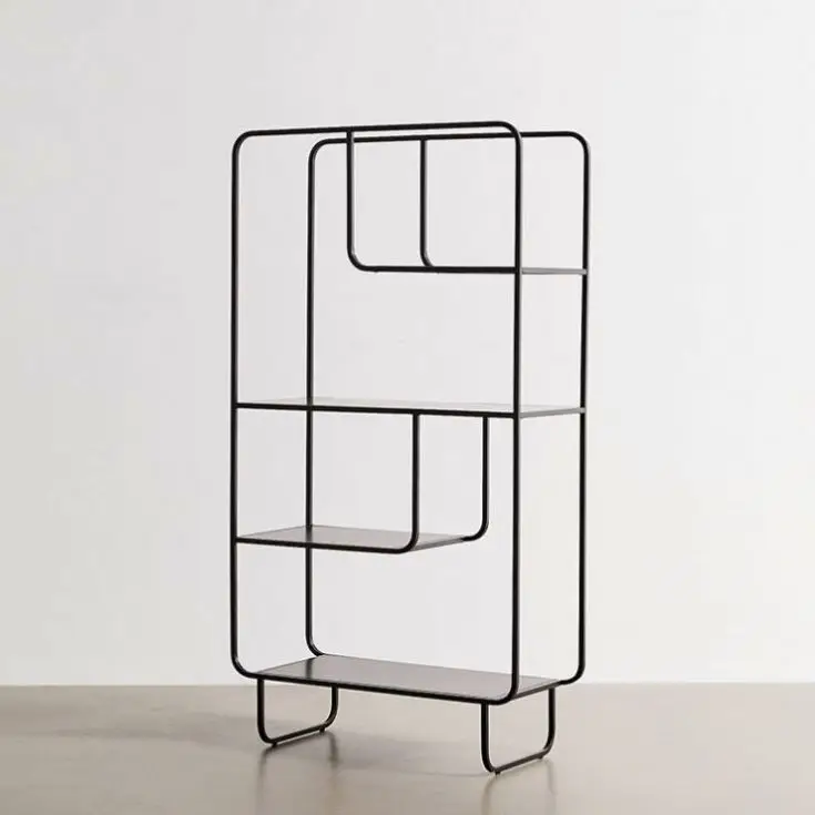 Steelite New Pattern Rounded Corners Metal Bookshelf Display Bookcases For Living Room