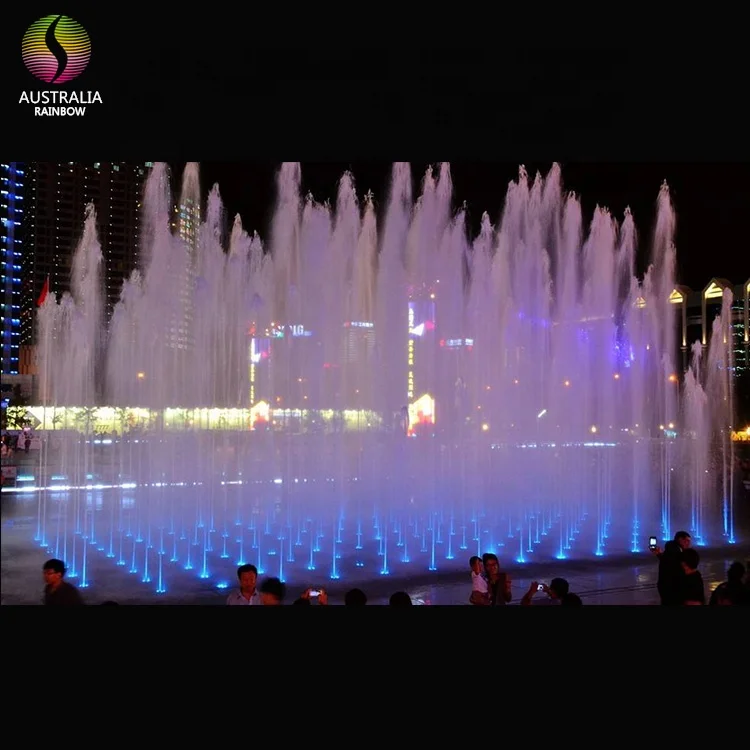 Color changing led dry floor Music water fountain indoor or outdoor