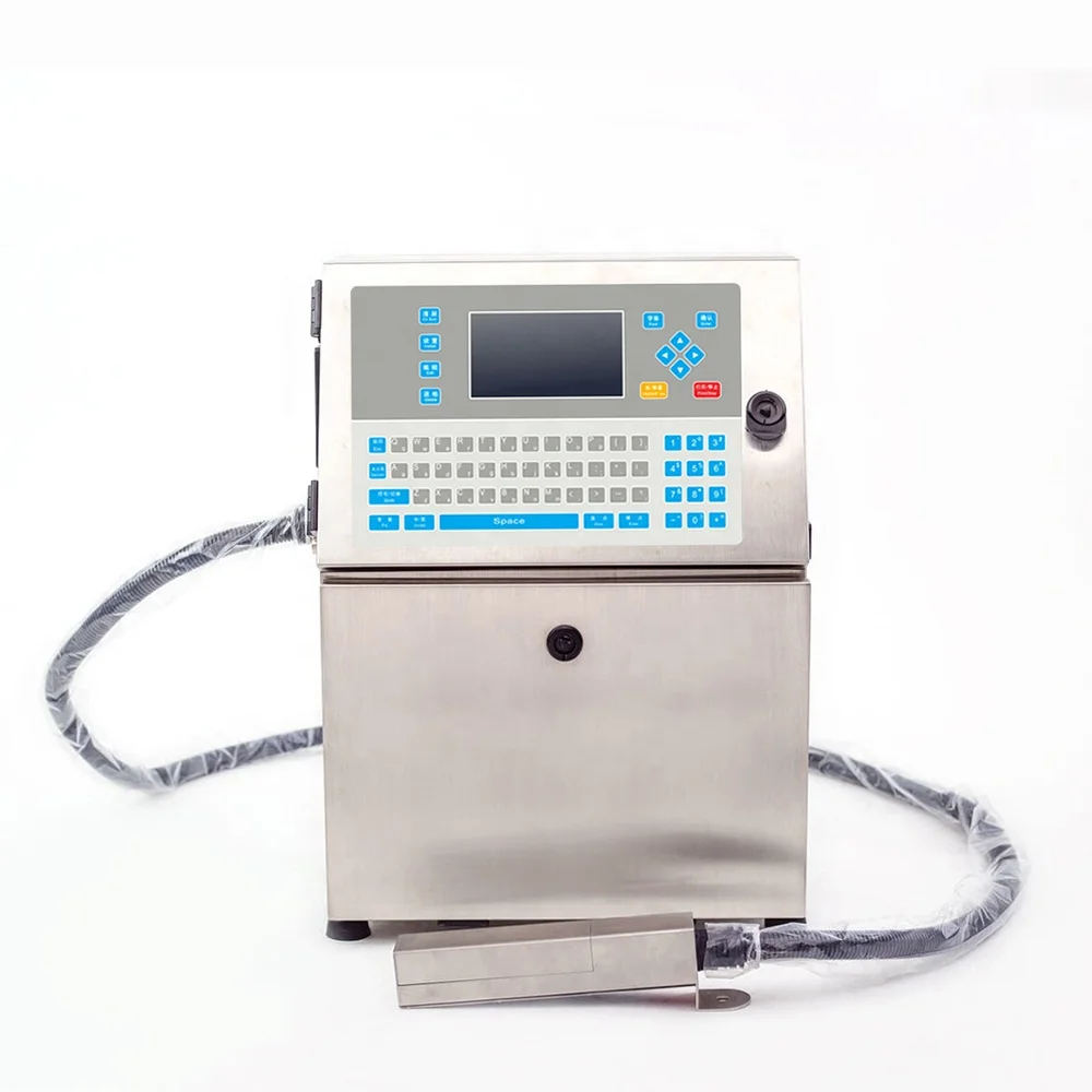 Continous CIJ Mfg Exp Date Printer Machine Automatic Online Inkjet Printing Machine Lot Number Ink Jet Coding Machine on Tube