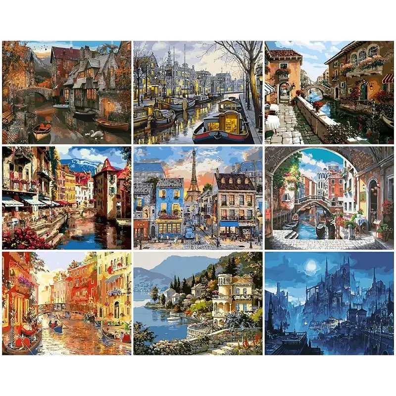 40x50 см Картина на холсте с кисточками по номерам