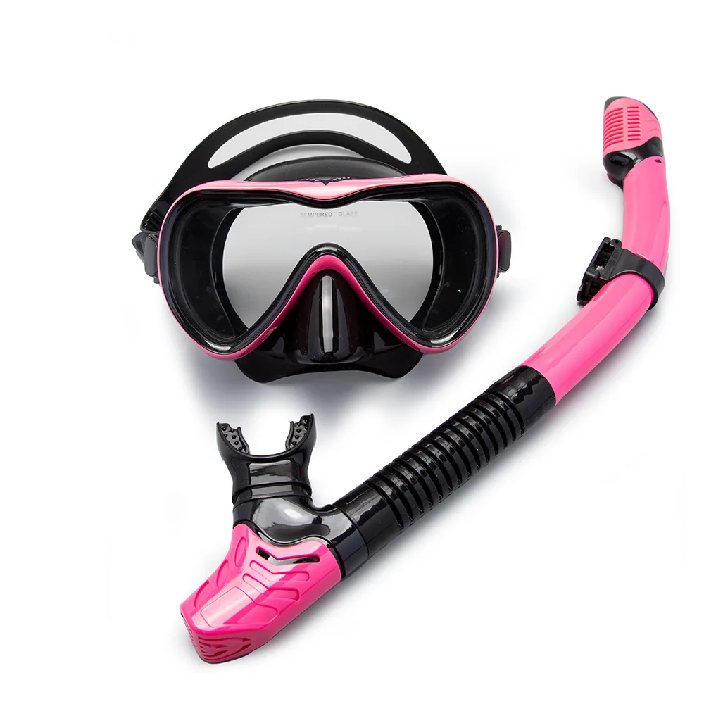 Deep sea dry scuba diving equipment underwater kit mask and snorkel set for adults breathing tube