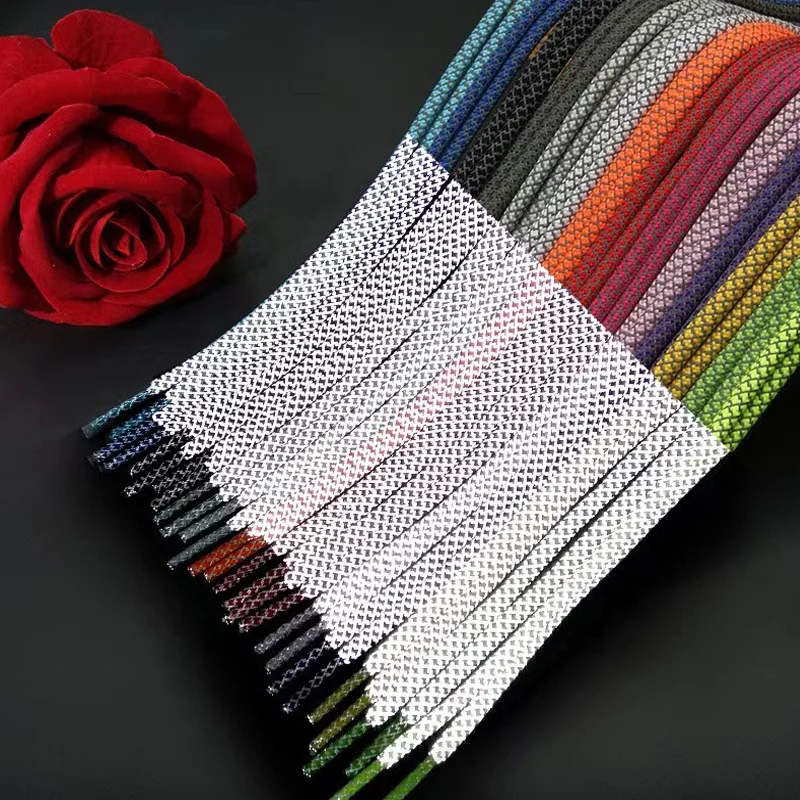 Custom Round Shoelaces Laces Rope String Packaging Sport Bootlaces Reflective Shoe Lace