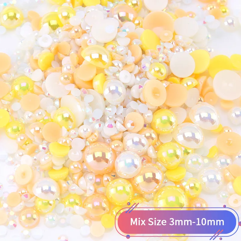 QIYI Wholesale Flatback Pearl 26 Colors Mix size Flatback For Craft