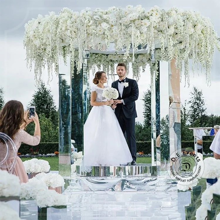 Royal stainless steel frame stand backdrop decoration backdrops material for wedding party