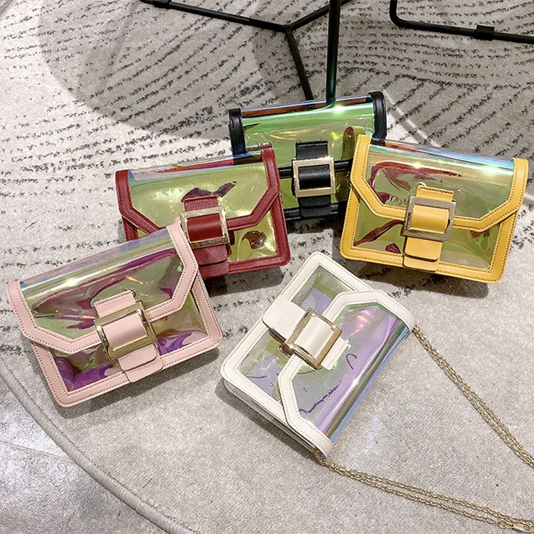 
2020 Summer Wholesale Clear PVC Chain Crossbody Jelly Bags Women Handbags 