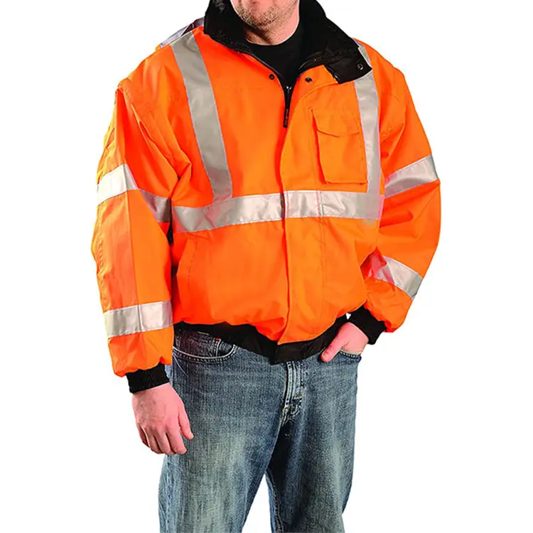 Winter Warm Fleece Thick Custom High Visibility Working Clothes Men Workwear Coat Security Hi Vis Safety Reflector Work Jackets