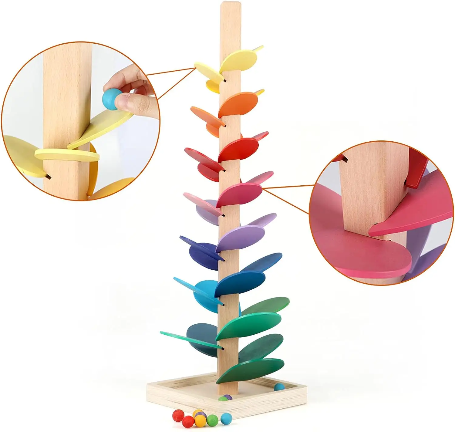 Wooden Marble Tree Toy for Toddlers Music Tree Educational Montessori Toy Boy Girl Gifts
