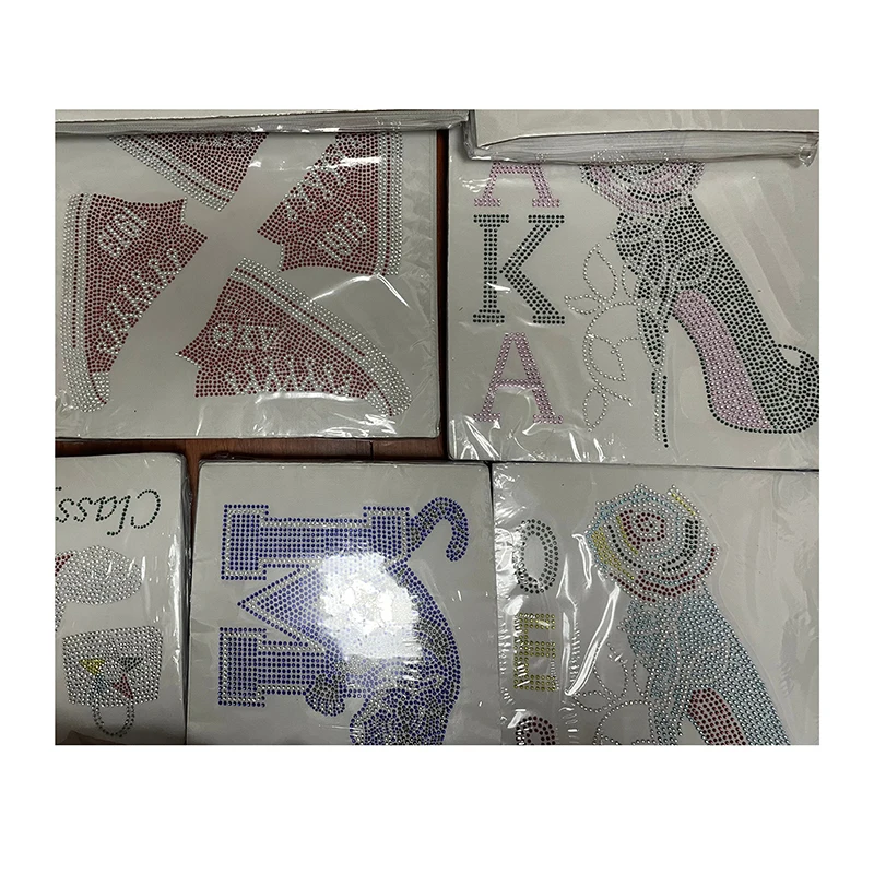 Wholesale Bling OES Shoes Rhinestone Transfer Custom OES Shoes Hotfix Stones Designs Iron on For t shirt