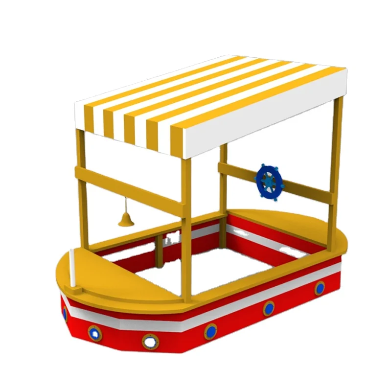 Wooden Boat Sandpit Other Outdoor Toys & Structures Kids Play set Garden Wooden Sandpit with Lid with Roof Cover