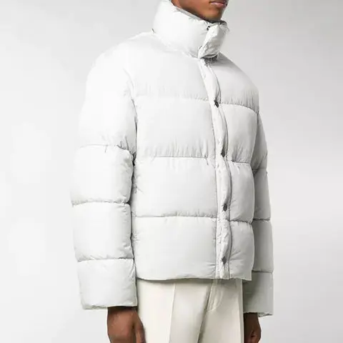Filled bubble white funnel neck wholesale winter custom down coat puffer men bubble jacket