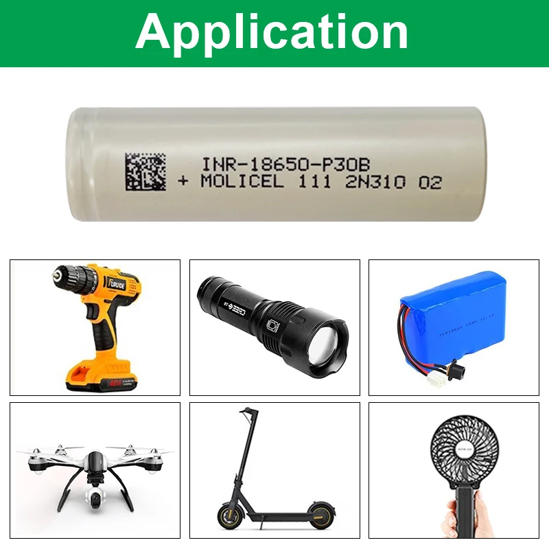 Ультра-Высокая мощность Molicel INR-18650-P30B 3000 мАч 30A литиевая батарея для аккумуляторной батареи