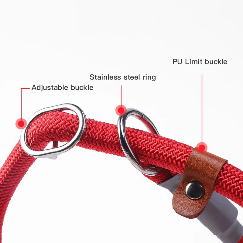 5 Feet Slip Lead Dog Leash Reflective No Choke Strong Braided Rope Slip-on Training Leash With Comfortable Handle Training Lead