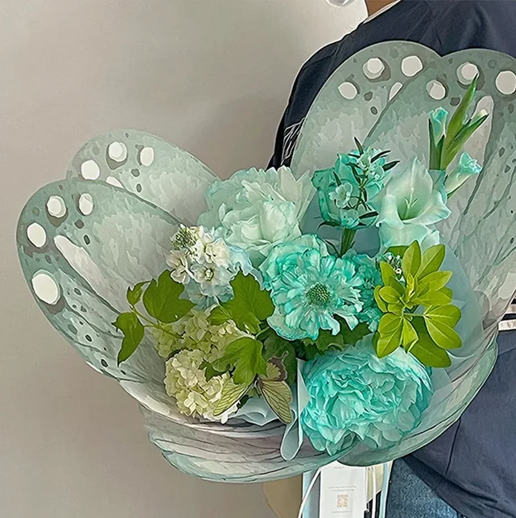 New Styles Butterfly Flower Wrapping Paper Florist Bouquet Packaging DIY Gifts Wedding Floral Cellophane Paper Party Supplies