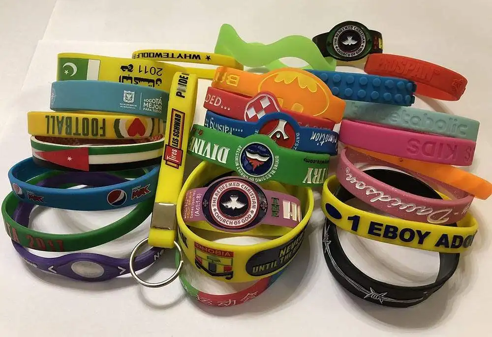 Boce customize debossed color filled filled logo text clock shape silicone wristband