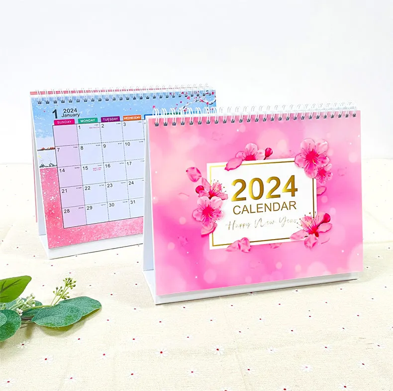 Wholesale 2025-2025 18 Monthly Custom Printing Design Calendar Desk Tablet Calendar with Logo