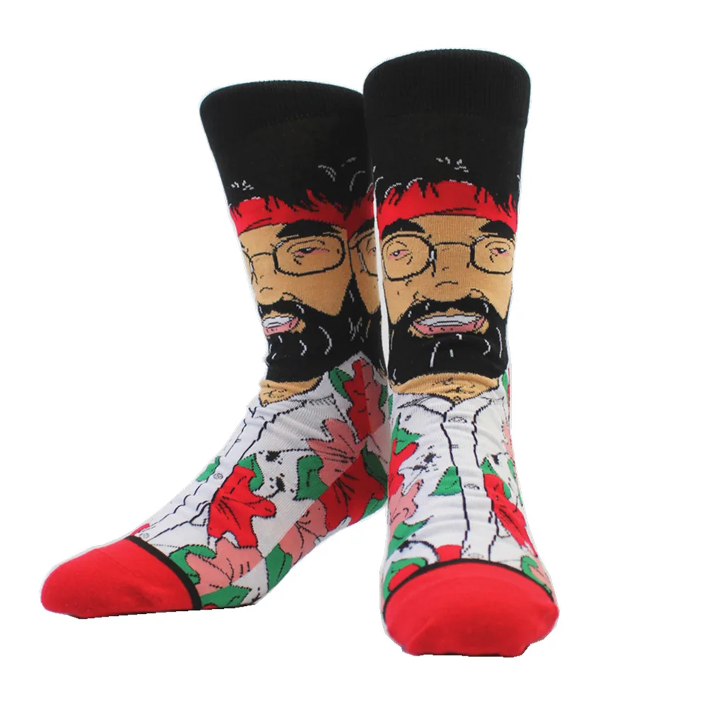 
Funny Crazy Face Dress Socks for Men Women Calcetas Happy Crazy Socken 