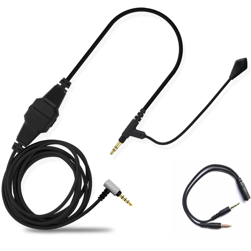 Game adapter cable with microphone 3.5mm to 3.5mm computer game audio cable voice playback adapter cable