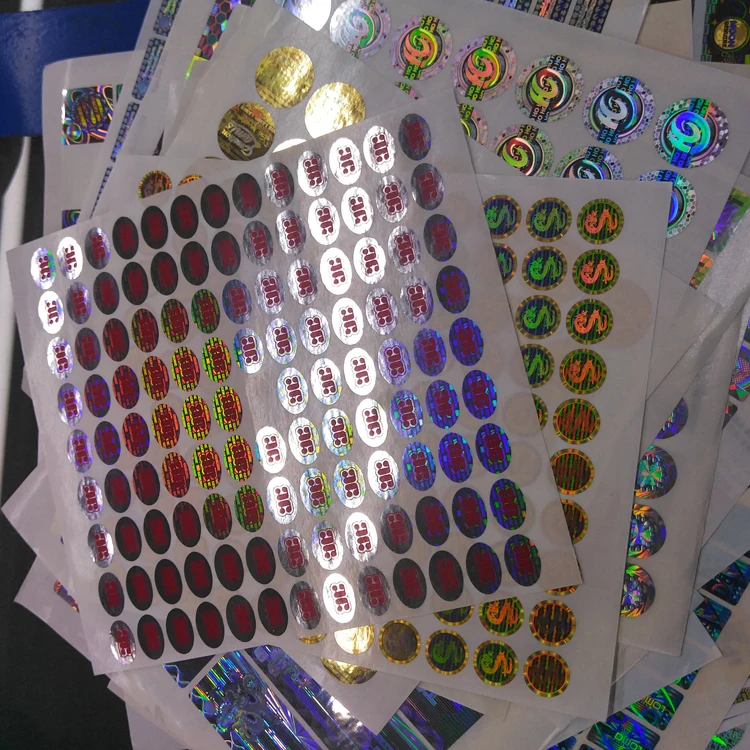 Custom Adhesive Printing 3D Anti-Fake Logo Foil Stickers Labels