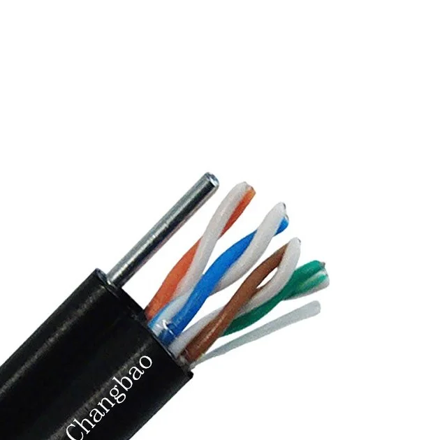 Changbao 4 Pairs UV Resistant PE Jacket Outdoor UTP Aerial With Messenger Lan Networking Cat5e CAT5 Cable