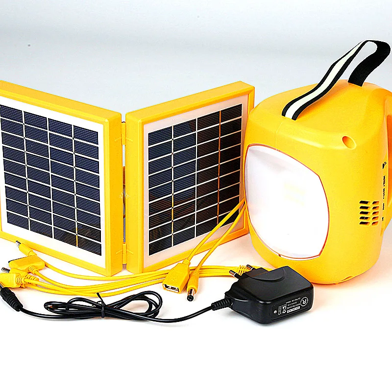 The old  Popular Dual Panels Handy Solar Table Lanterns SolarLights with FM radio & USB Charging Mobiles