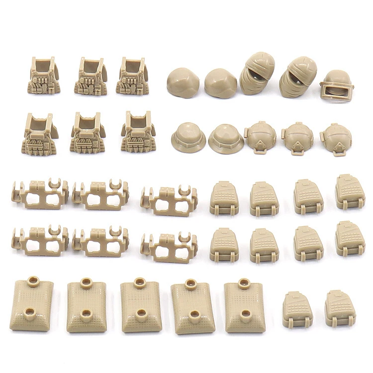 WW2 Accessories Military Weapon SWAT Mini Figure Assemble Building Blocks Kits Sandbag Model Brick Toys Kids