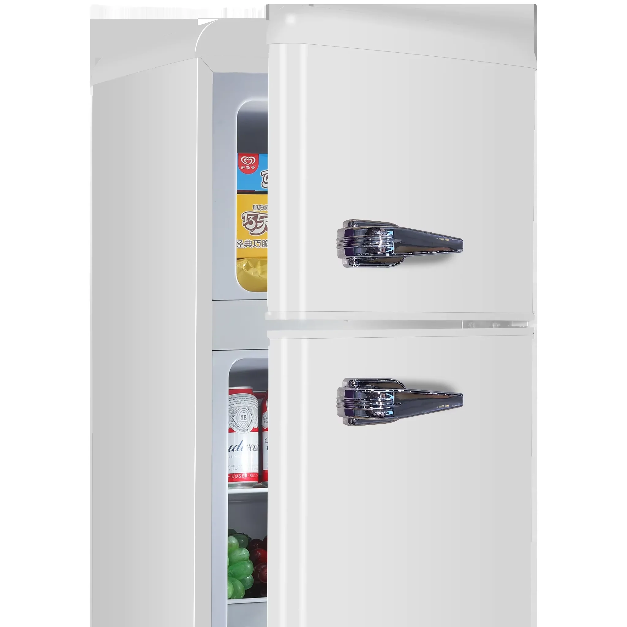 Белый мини-холодильник: двухкамерный компактный холодильник с морозильной камерой и большим количеством хранения идеально подходит для дома офиса или общежития