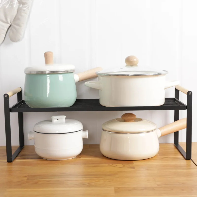 Kitchen Counter Shelves Simple Style Kitchen Under Sink Metal Storage Rack Cabinet Spice Storage Rack