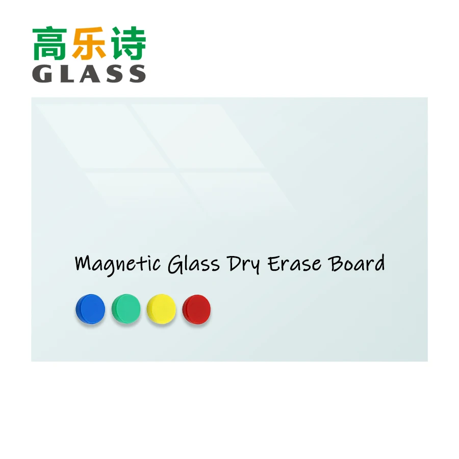 Wall Mounted Glass Whiteboard Easy Install Frameless Magnetic Heat Tempered Glass Board For School Office(90 X 60 CM)
