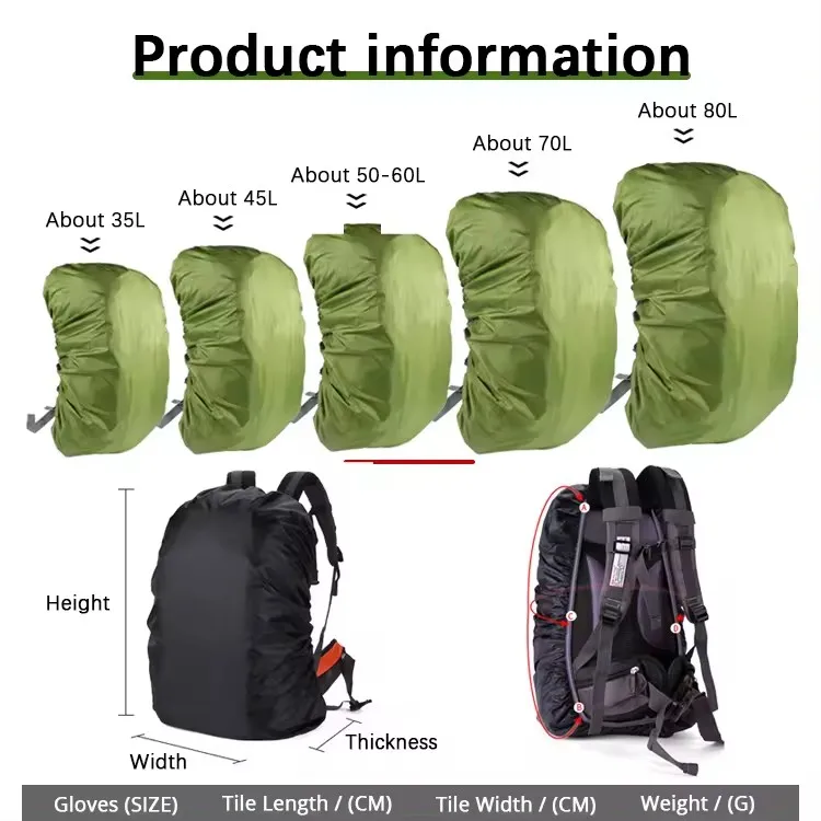 Outdoor Rainproof Hiking Camping Traveling Waterproof Reflective Durable Backpack Covers Bag Elastic Dust-proof