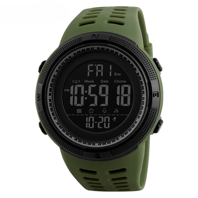 1251 Fashion Outdoor Sport Watch Men Multifunction Watches Alarm Clock Chrono 5bar Waterproof Digital Watches Reloj Hombre