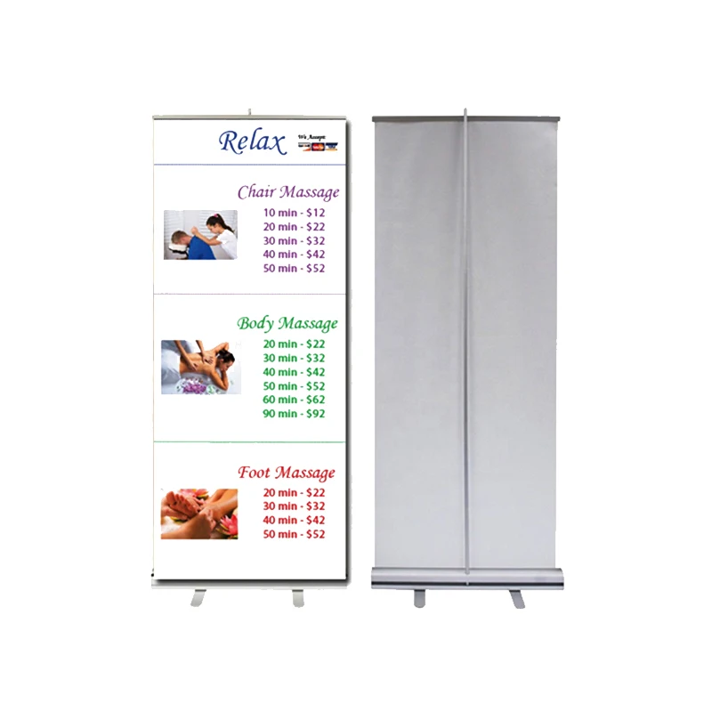 High quality moving luxurious retractable aluminum trade show portable roll up pull up banner stand display