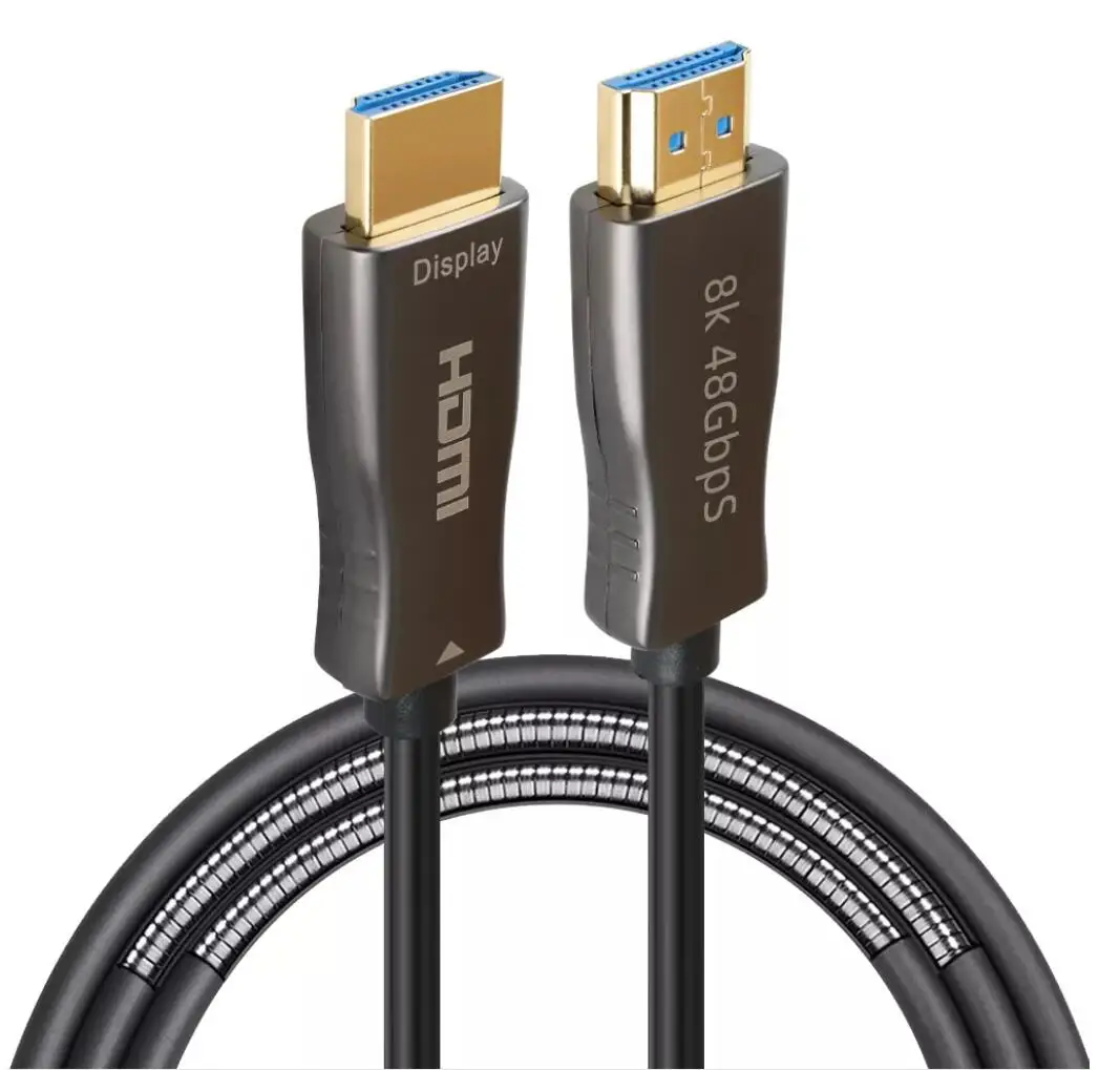 Гибкий 8k 48Gbps активный оптоволоконный AOC тонкий 50m HDMI