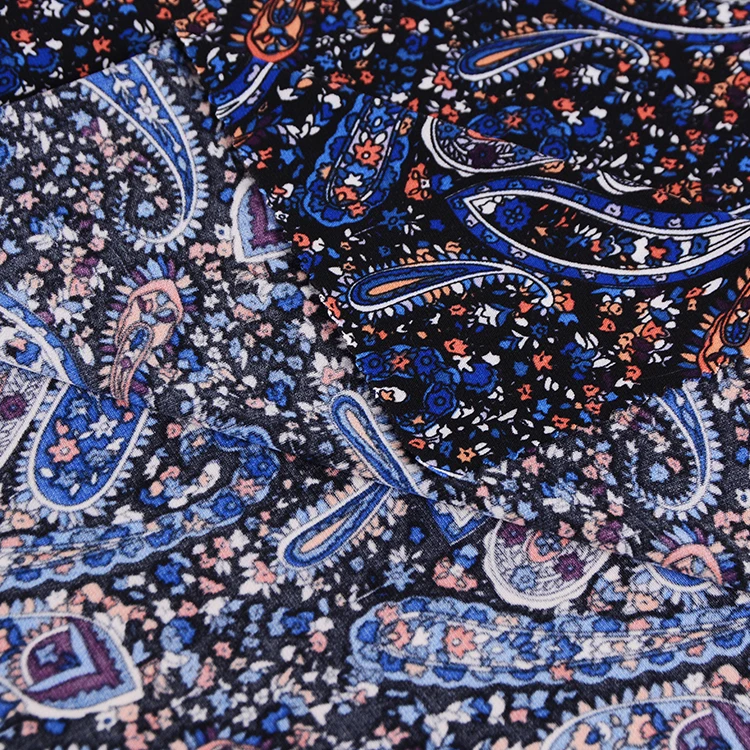 Custom printing textile digital printed flower korea ity knit fabrics for dresses